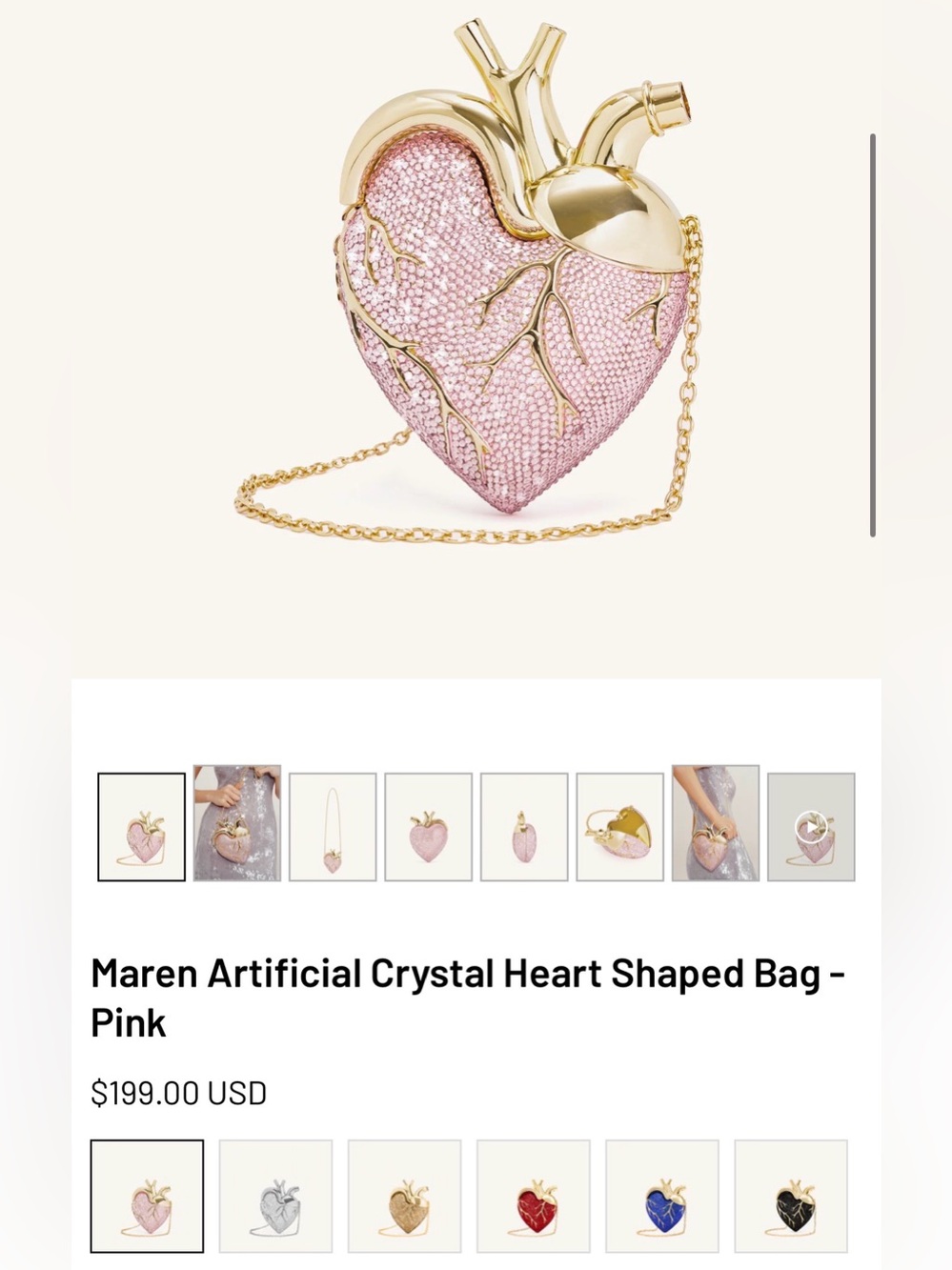 JW PEI Gold and Pink Heart-Shaped Crossbody Bag